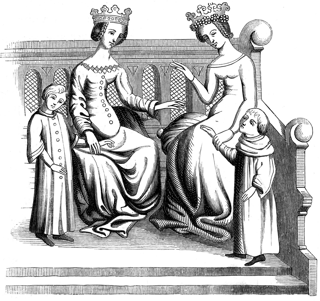 Szlachetne kobiety i dzieci, XIV wiek 1849 autorstwa Unbekannt