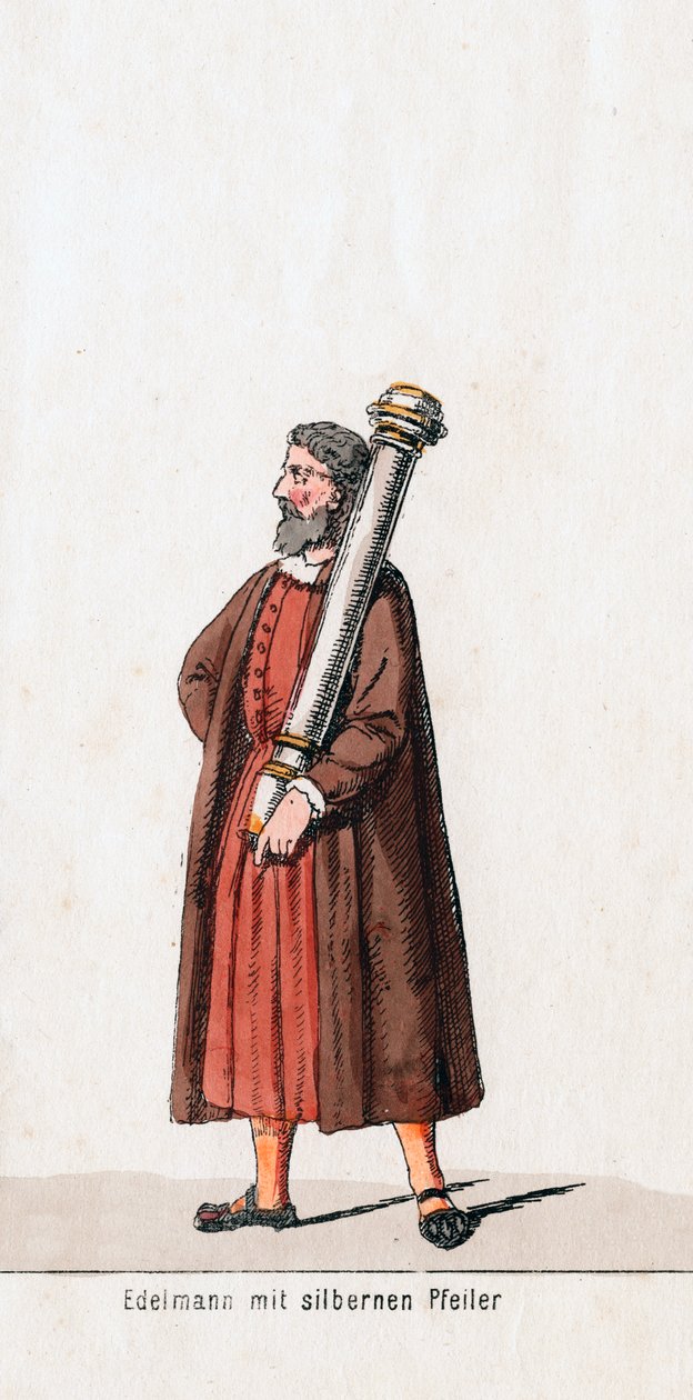 Szlachcic ze srebrną kolumną, projekt kostiumu do sztuki Szekspira, Henryk VIII, XIX w. autorstwa Unbekannt