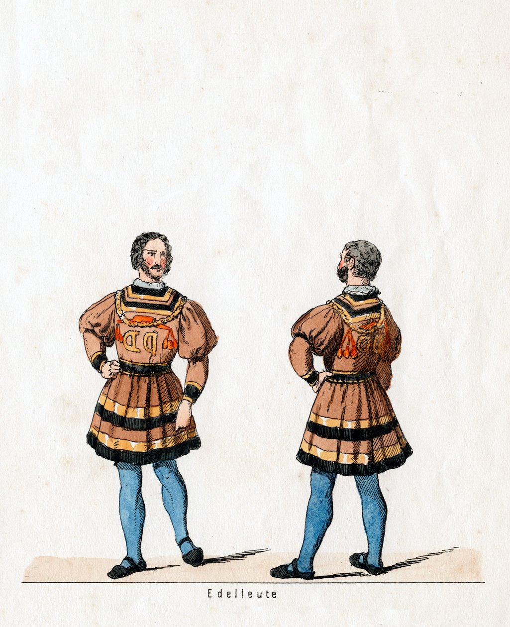 Szlachcic, projekt kostiumu do sztuki Szekspira Henryk VIII, XIX w. autorstwa Unbekannt