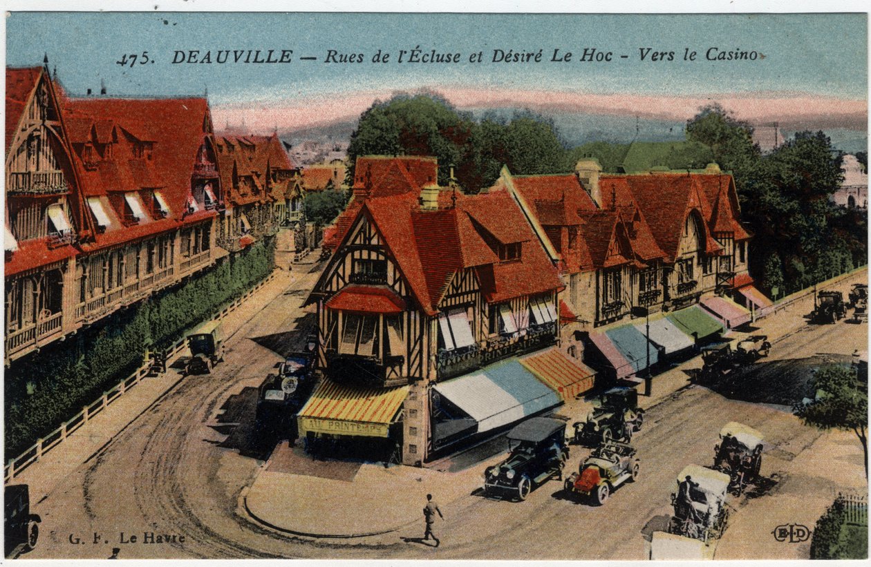 Normandia, Calvados (14), Deauville: domy z muru pruskiego ulice de l