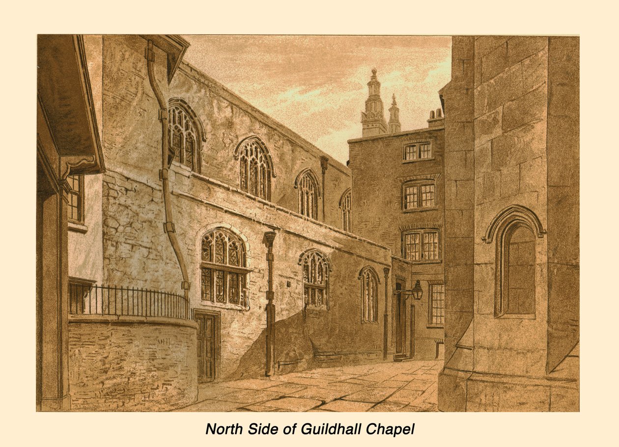 Północna strona kaplicy Guildhall, 1886 autorstwa Unbekannt