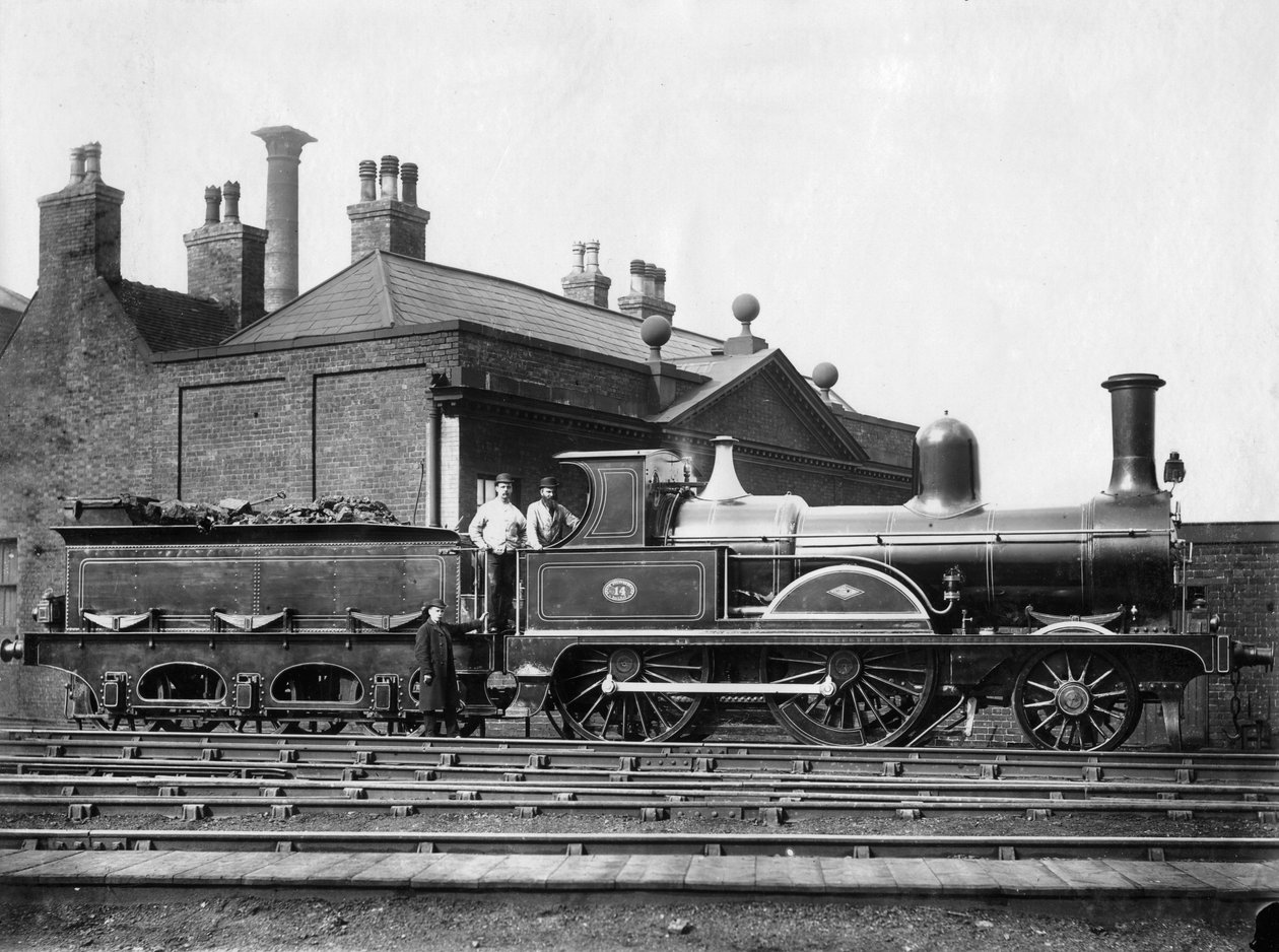 Lokomotywa parowa North Staffordshire Railway nr 14 i jej przetarg c1875 autorstwa Unbekannt