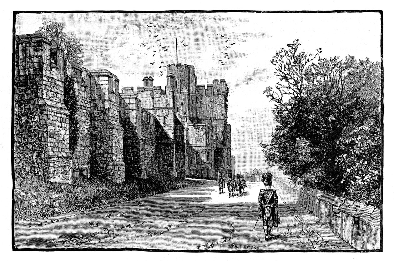 Taras Północny i Wieża Wykeham, Zamek Windsor, ok. 1888 r. autorstwa Unbekannt