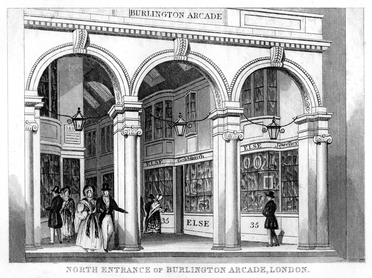 Północne wejście do Burlington Arcade, Westminster, Londyn, XIX wiek autorstwa Unbekannt
