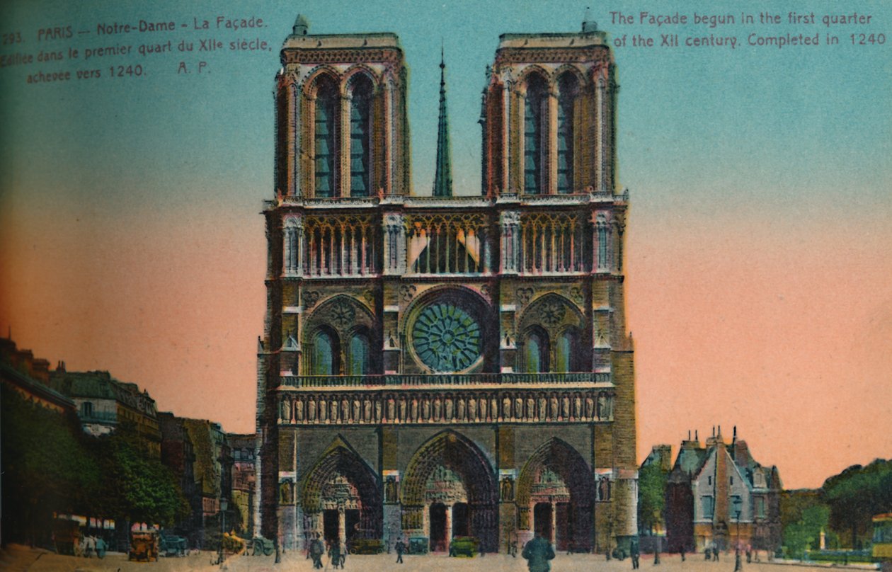 Katedra Notre Dame, Paryż, ok. 1920 autorstwa Unbekannt