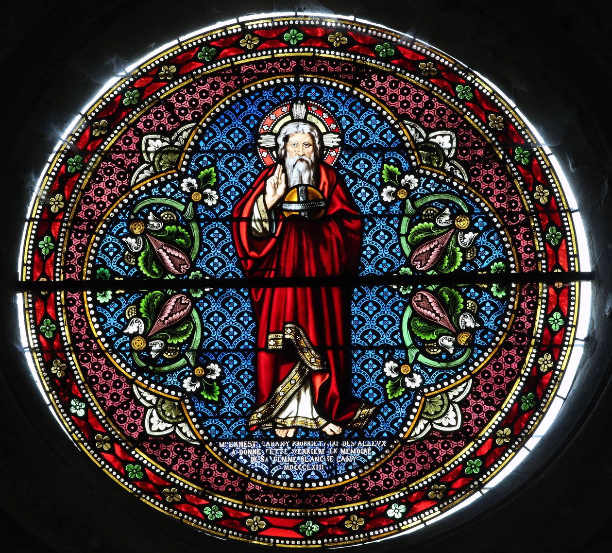 Kolegiata Notre-Dame Saint-Lazare. Witraż. Bóg. Avallon. Francja autorstwa Unbekannt