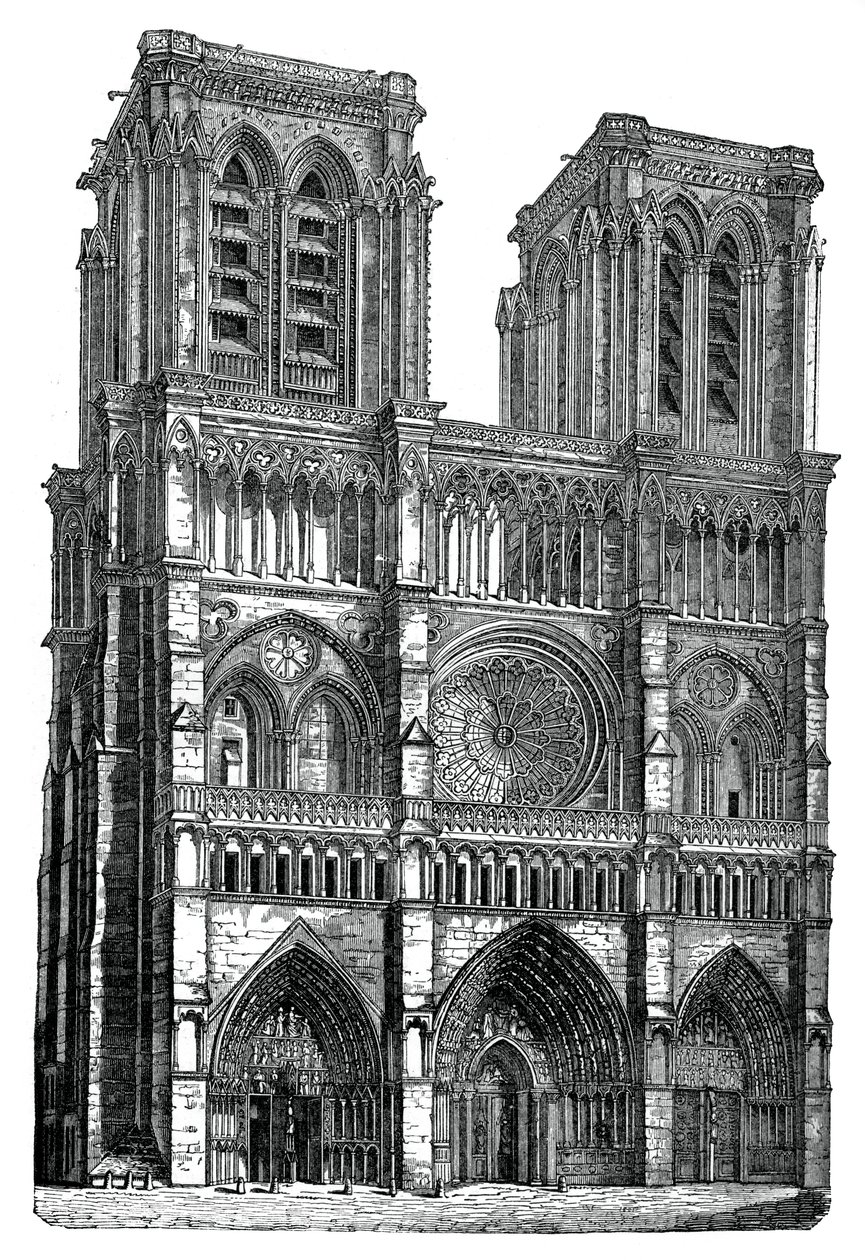 Notre Dame, Paryż, 1870 autorstwa Unbekannt