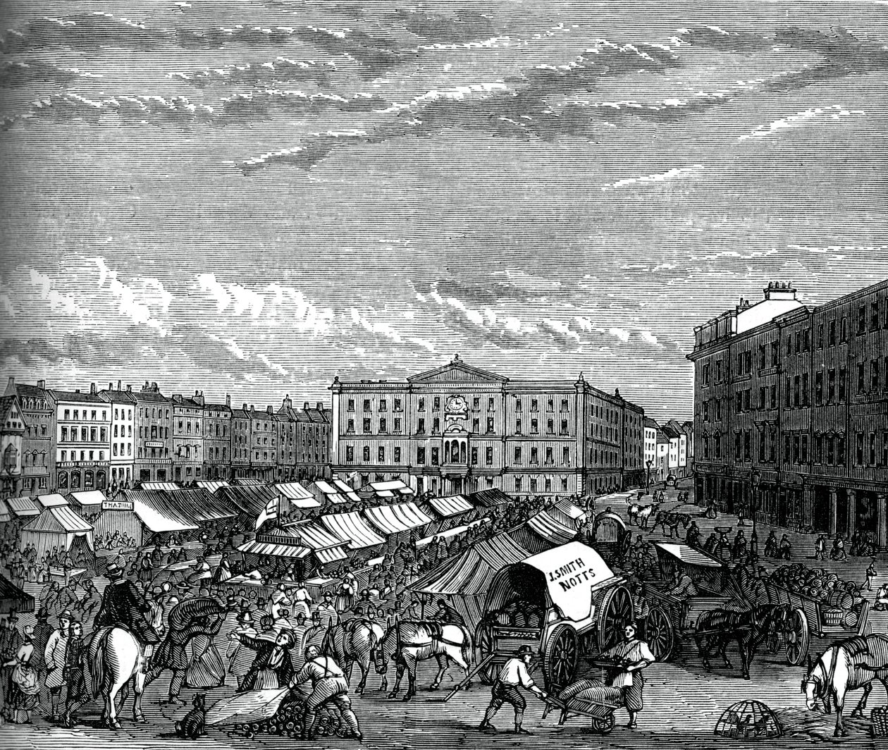 Rynek w Nottingham, ok. 1880 autorstwa Unbekannt
