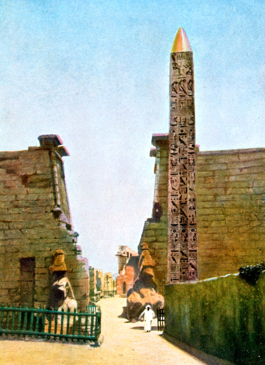 Obelisk w świątyni Ramzesa II, Luksor, Egipt, XX wiek autorstwa Unbekannt