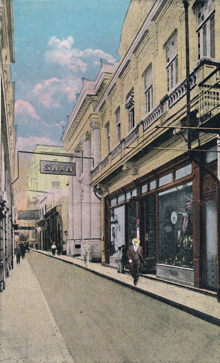 Ulica Obispo, Hawana, Kuba, ok. 1910. autorstwa Unbekannt