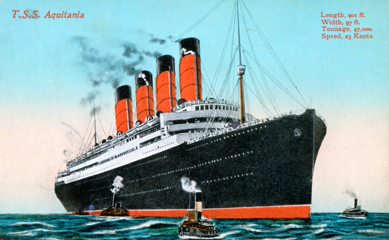 Oceaniczny liniowiec RMS Aquitania, XX wiek autorstwa Unbekannt