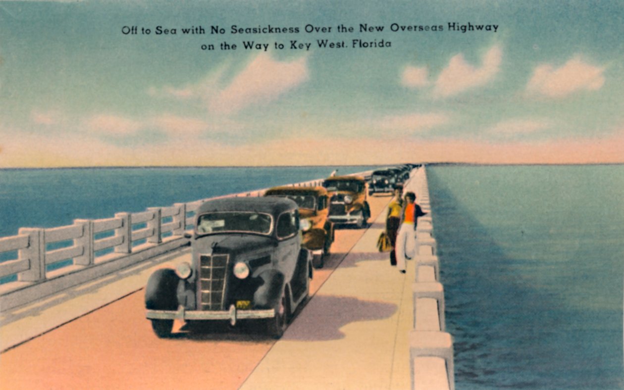 Off to Sea bez choroby morskiej, New Overseas Highway do Key West na Florydzie, c1940 autorstwa Unbekannt