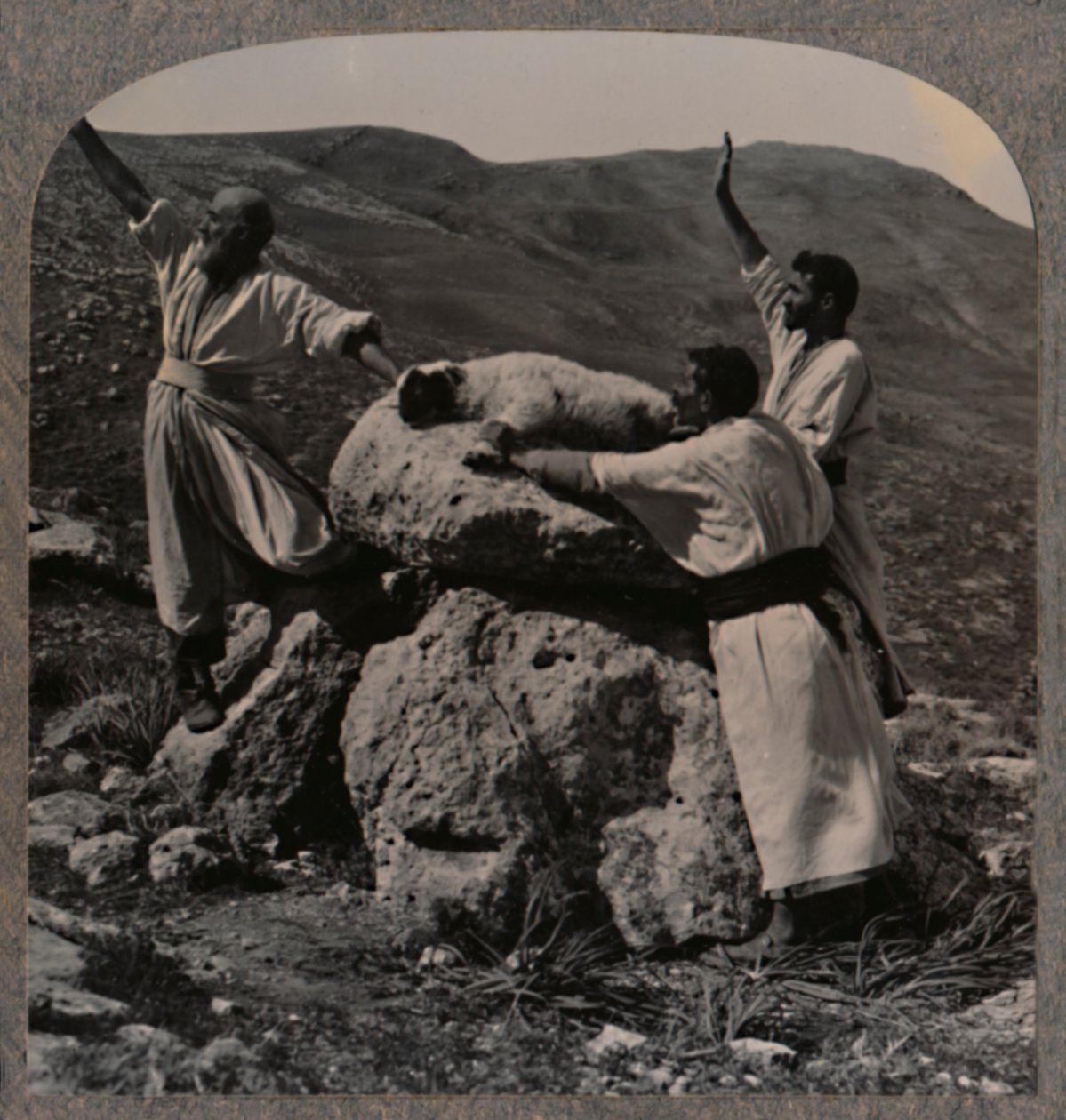 Składanie ofiary z baranka na ołtarzu, Moreh, ok. 1900 autorstwa Unbekannt