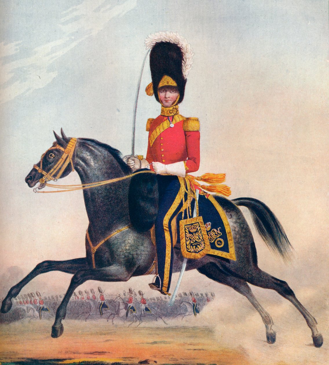Oficer 2. R.N. Bryt. Dragoni, ok. 1833 r. 1914 autorstwa Unbekannt
