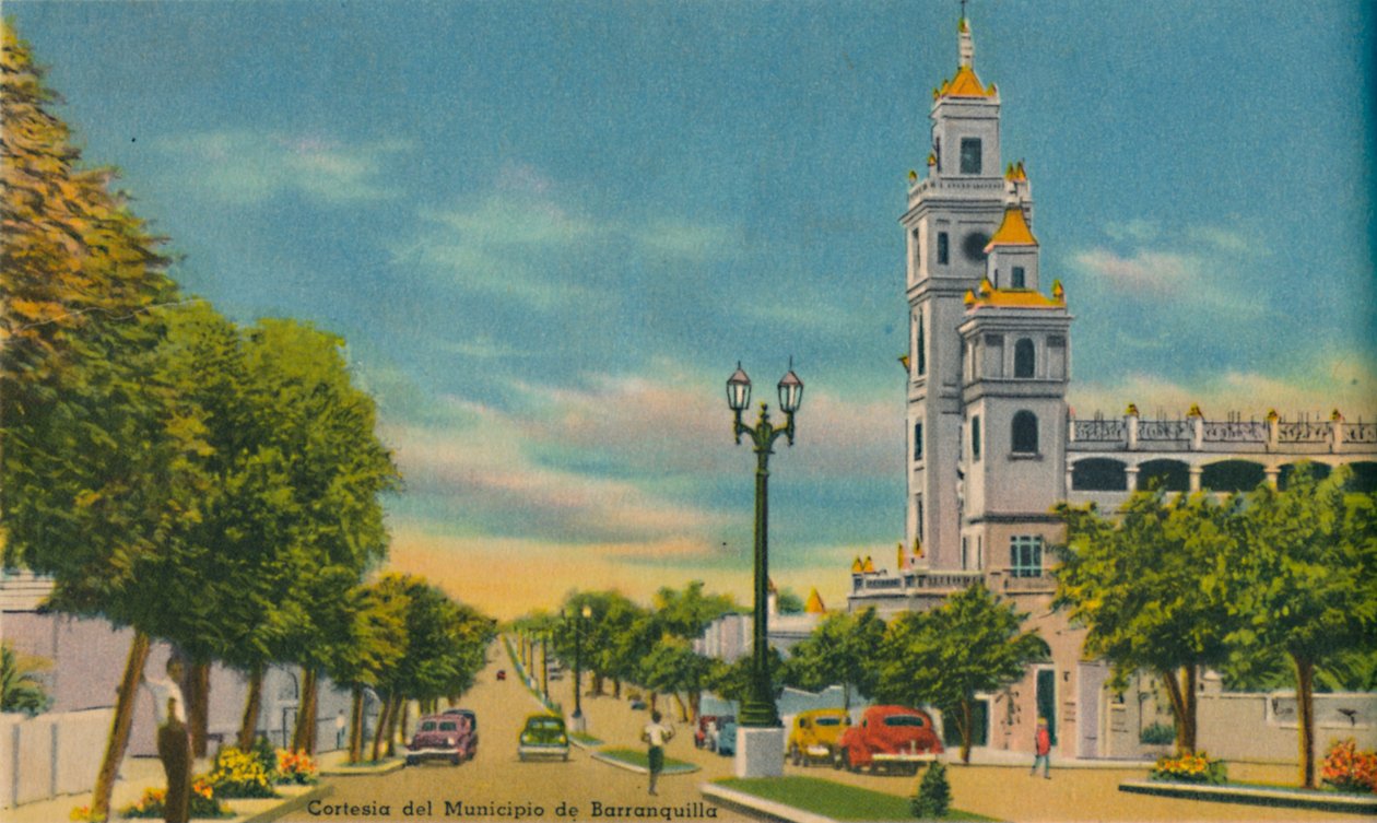 Olaya Herrera Avenue, Barranquilla, ok. 1940 r. autorstwa Unbekannt