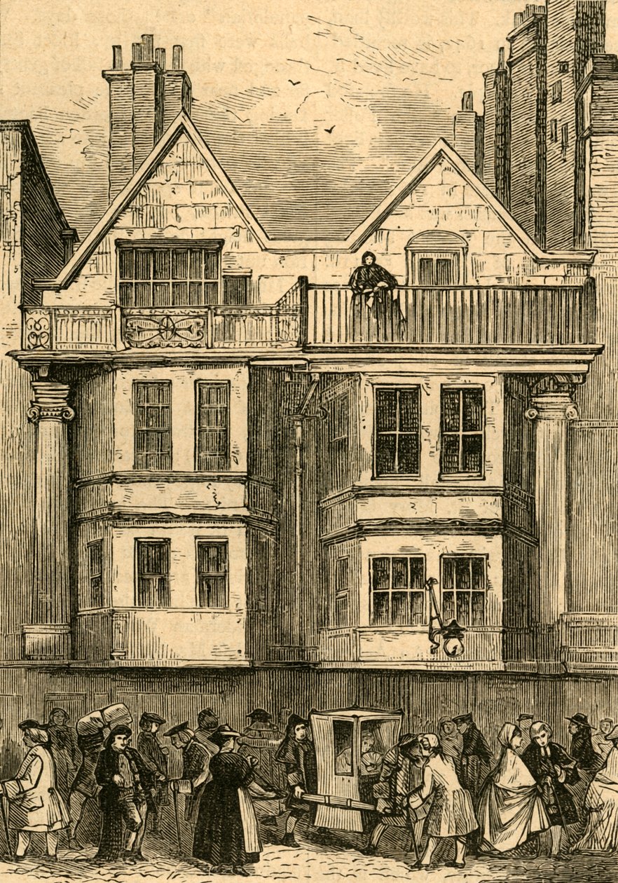 Stare domy przy Fleet Street, w pobliżu kościoła św. Dunstana, obecnie odbudowane, 1897 r. autorstwa Unbekannt