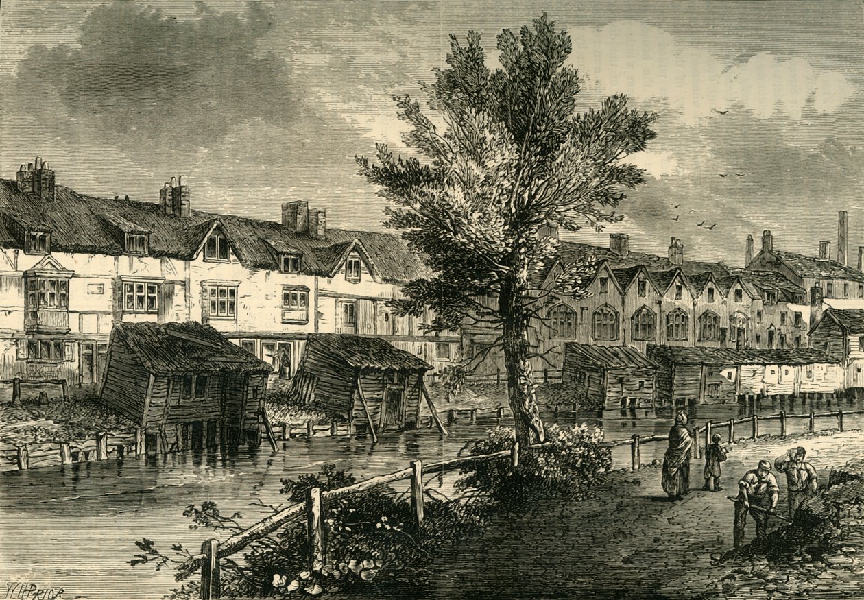 Stare domy przy London Street, Dockhead, około 1810, c1878. autorstwa Unbekannt