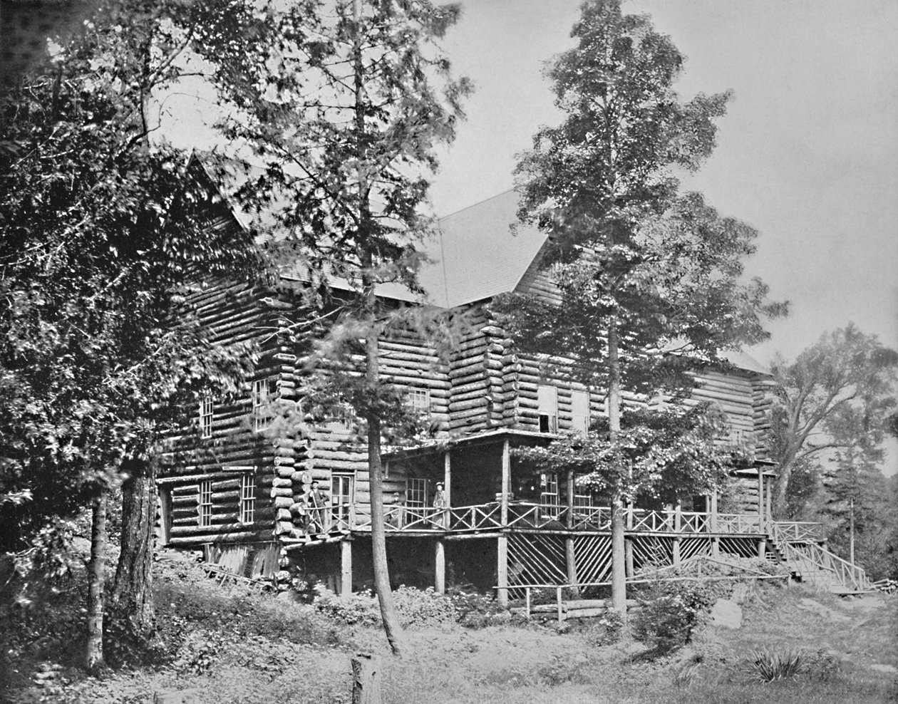 Old Log Cabin, Lake Placid, Adirondacks, Nowy Jork, c1897. autorstwa Unbekannt