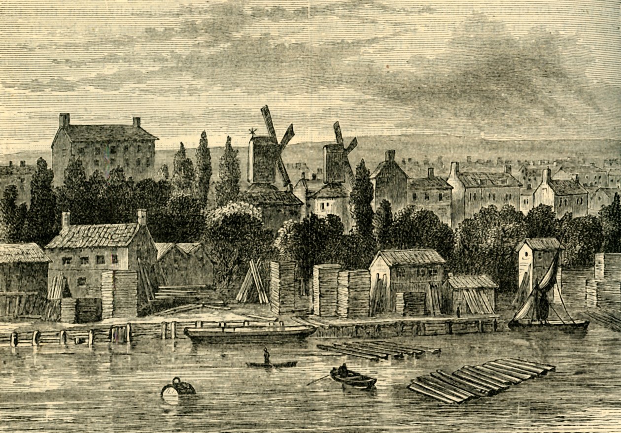 Stare wiatraki w Lambeth, około 1750, c1878. autorstwa Unbekannt