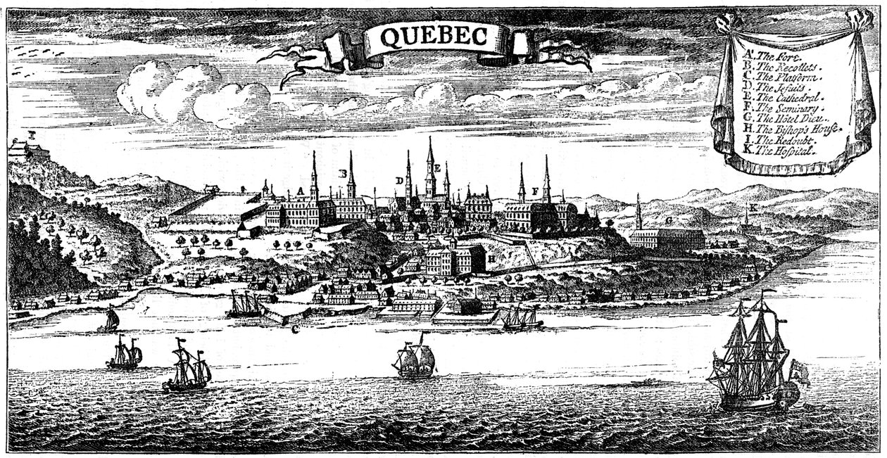 Stary widok Quebecu, 1730 c1880 autorstwa Unbekannt