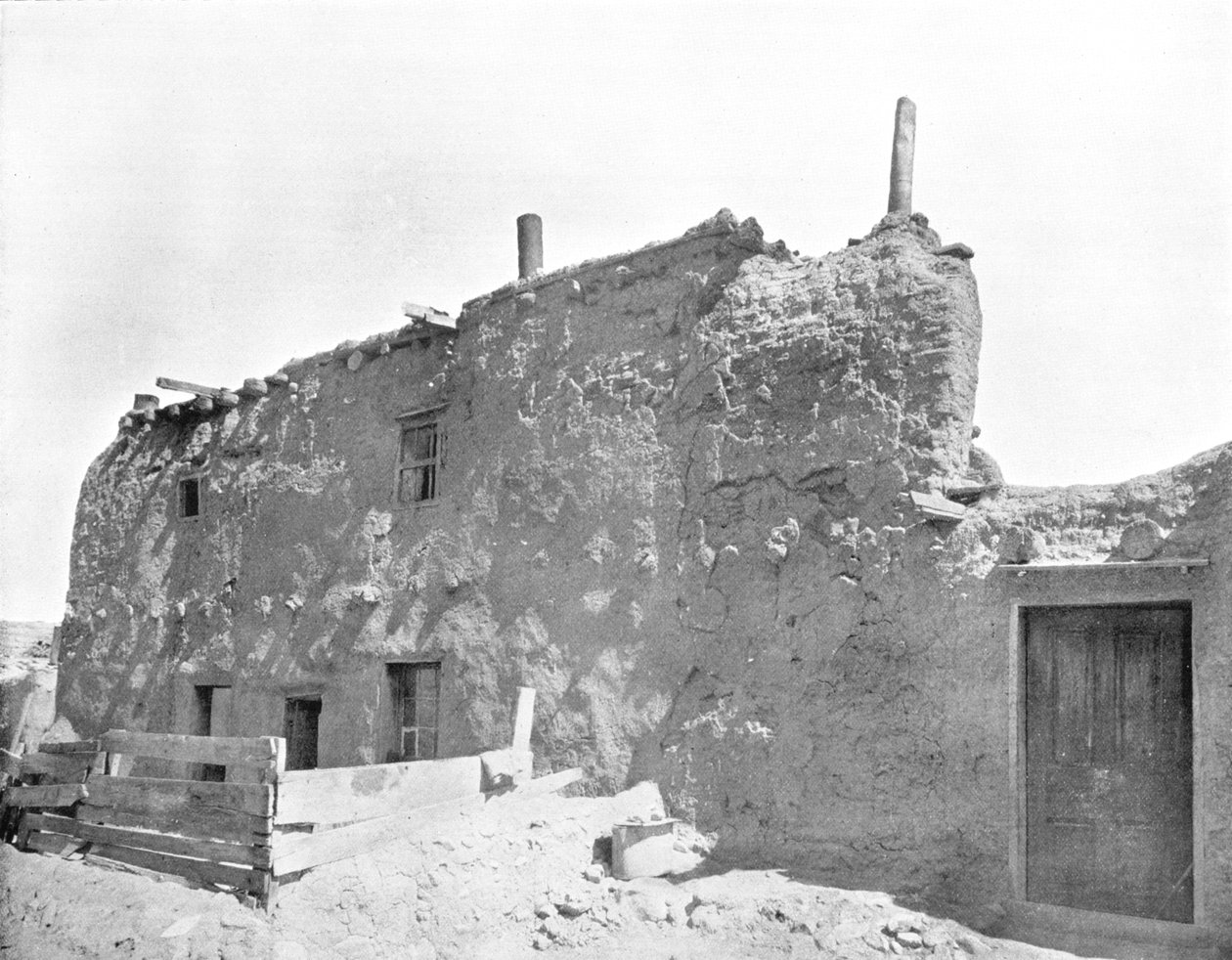 Najstarszy dom w Stanach Zjednoczonych, Santa Fe, Nowy Meksyk, USA, ok. 1900. autorstwa Unbekannt