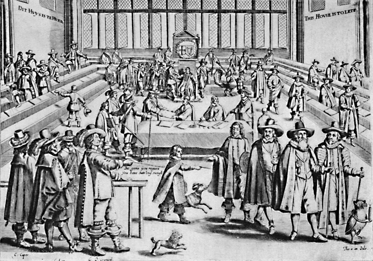 Oliver Cromwell rozwiązujący długi parlament, 1653, 1903 autorstwa Unbekannt