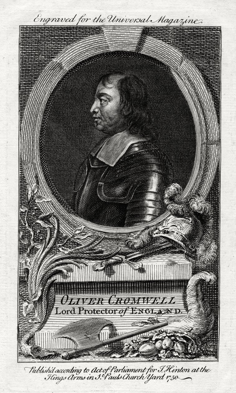 Oliver Cromwell, Lord Protektor Anglii, 1750 autorstwa Unbekannt