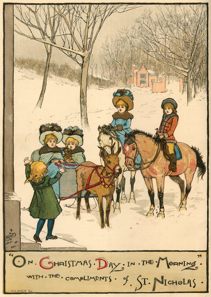 Rano w Boże Narodzenie z komplementami św. Mikołaja, 1883 r. autorstwa Unbekannt