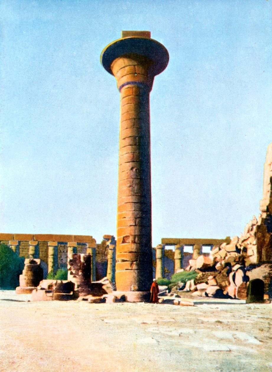 Jedna z kolumn króla Taharki, Karnak, Egipt, XX wiek autorstwa Unbekannt