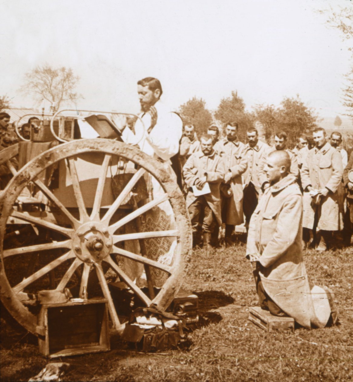 Msza plenerowa, Carency, północna Francja, c1914-c1918. autorstwa Unbekannt