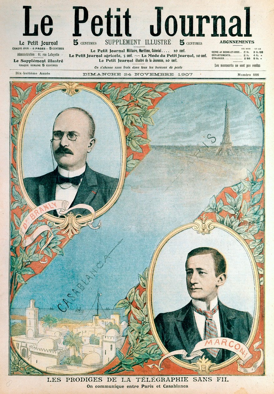 Otwarcie bezprzewodowego łącza telegraficznego między Paryżem a Casablanką, 1907 autorstwa Unbekannt