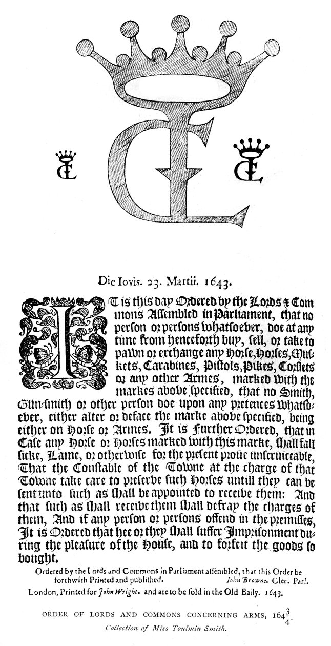 Order Lordów i Gmin dotyczących broni, 16431644, 1893 autorstwa Unbekannt