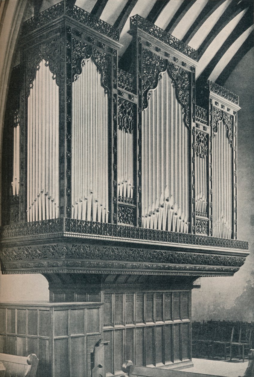 Organy w kościele parafialnym Towyn, ok. 1910 r. autorstwa Unbekannt