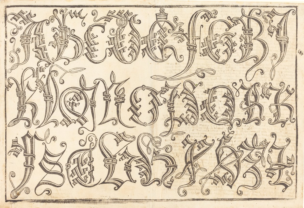 Alfabet ozdobny, 14801490. autorstwa Unbekannt