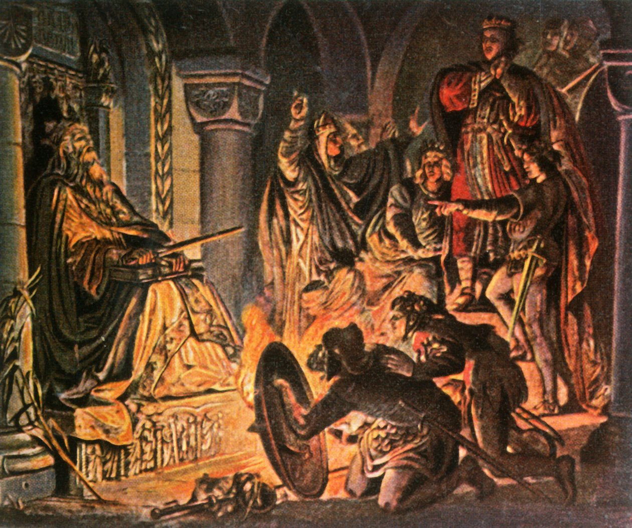Otto III odwiedza grób Karola Wielkiego, 1000 AD, 1936. autorstwa Unbekannt