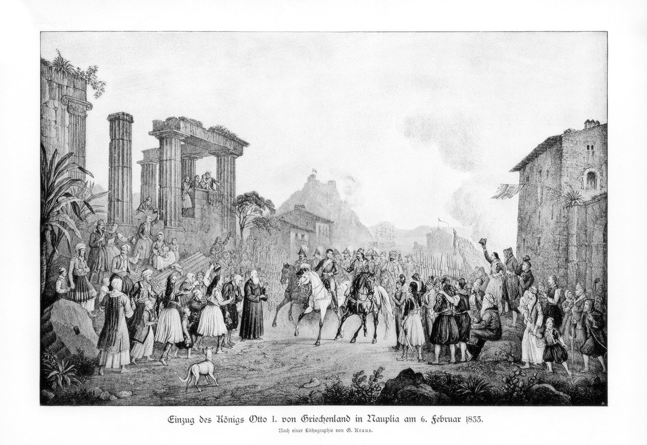 Otto I, król Grecji, lądowanie w Nauplia, 6 lutego 1833 1900 autorstwa Unbekannt