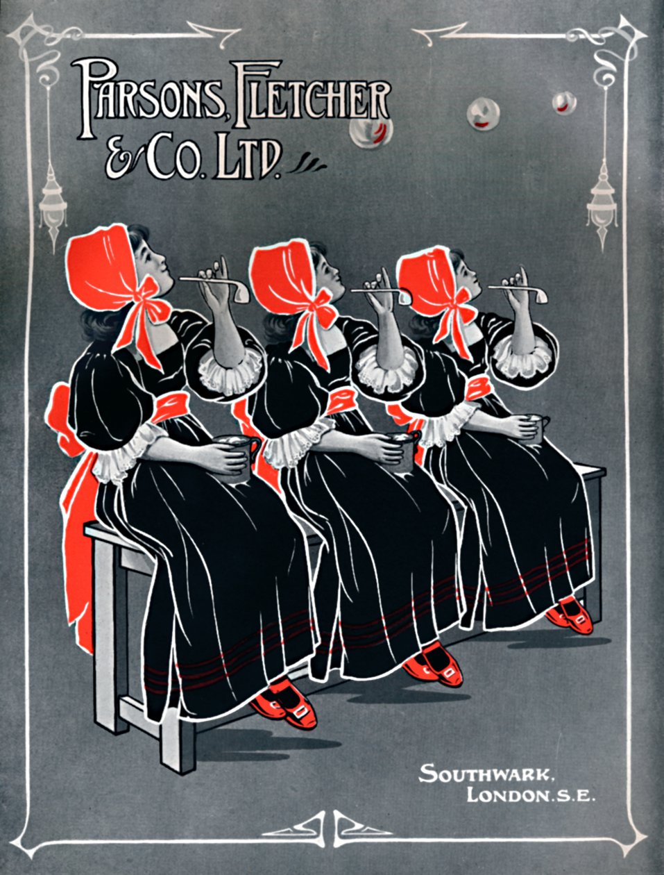 Reklama Nasze trzy małe pokojówki - Parsons, Fletcher & Co. Ltd, 1910 r. autorstwa Unbekannt