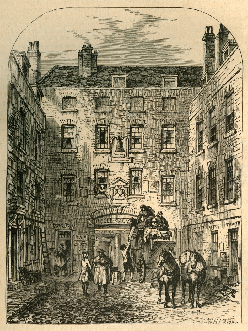 Sąd Zewnętrzny La Belle Sauvage w 1828, 1897. autorstwa Unbekannt