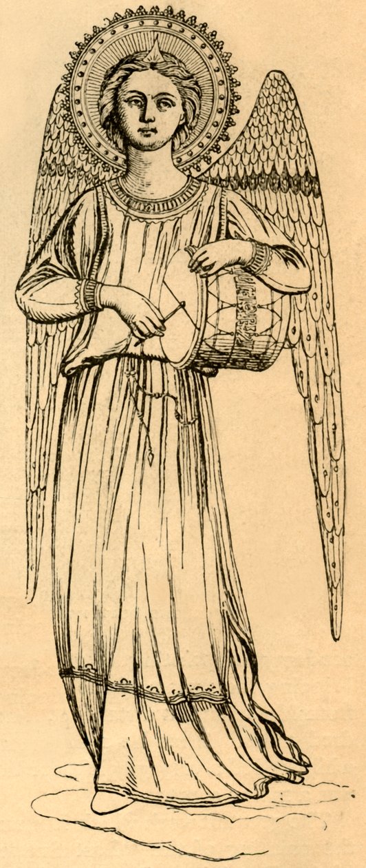 Zarysowa kopia anioła namalowana przez Fra Angelico, 1881. autorstwa Unbekannt