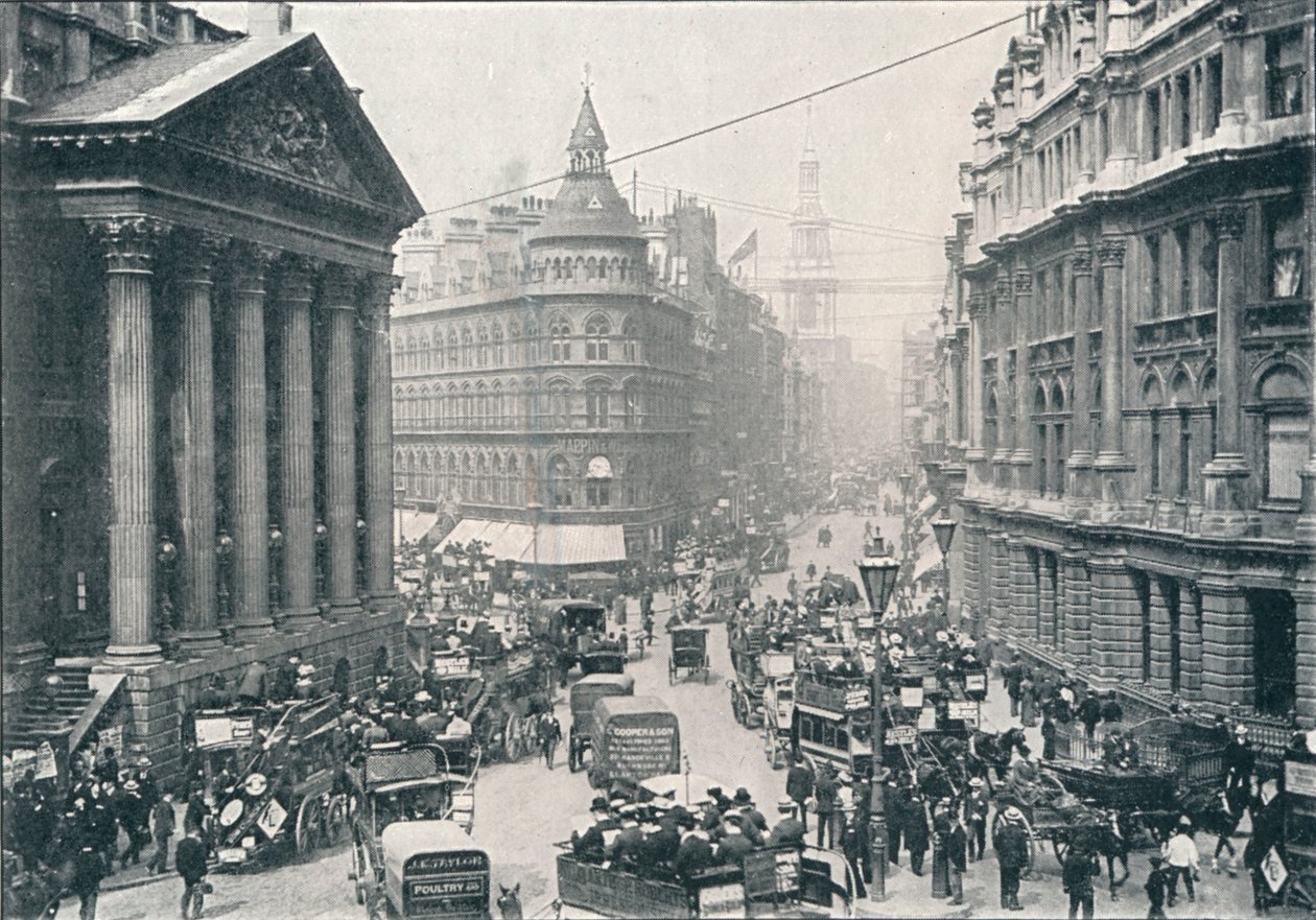 Przed Mansion House, City of London, 9 rano, c1901 1901 autorstwa Unbekannt