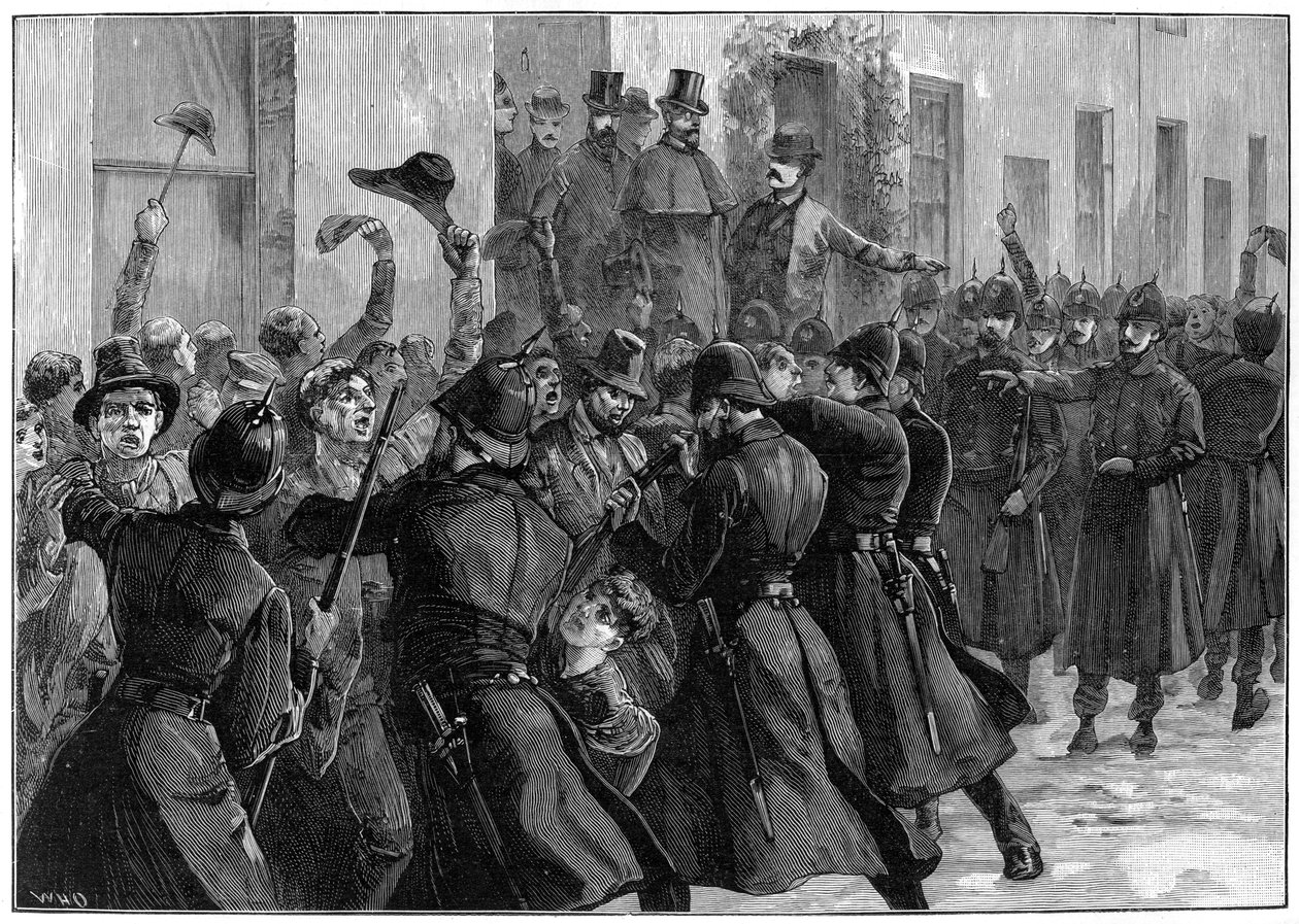 Poza National Rent Office po aresztowaniu OBriena i Dillona, Loughrea, Irlandia, 1887 autorstwa Unbekannt