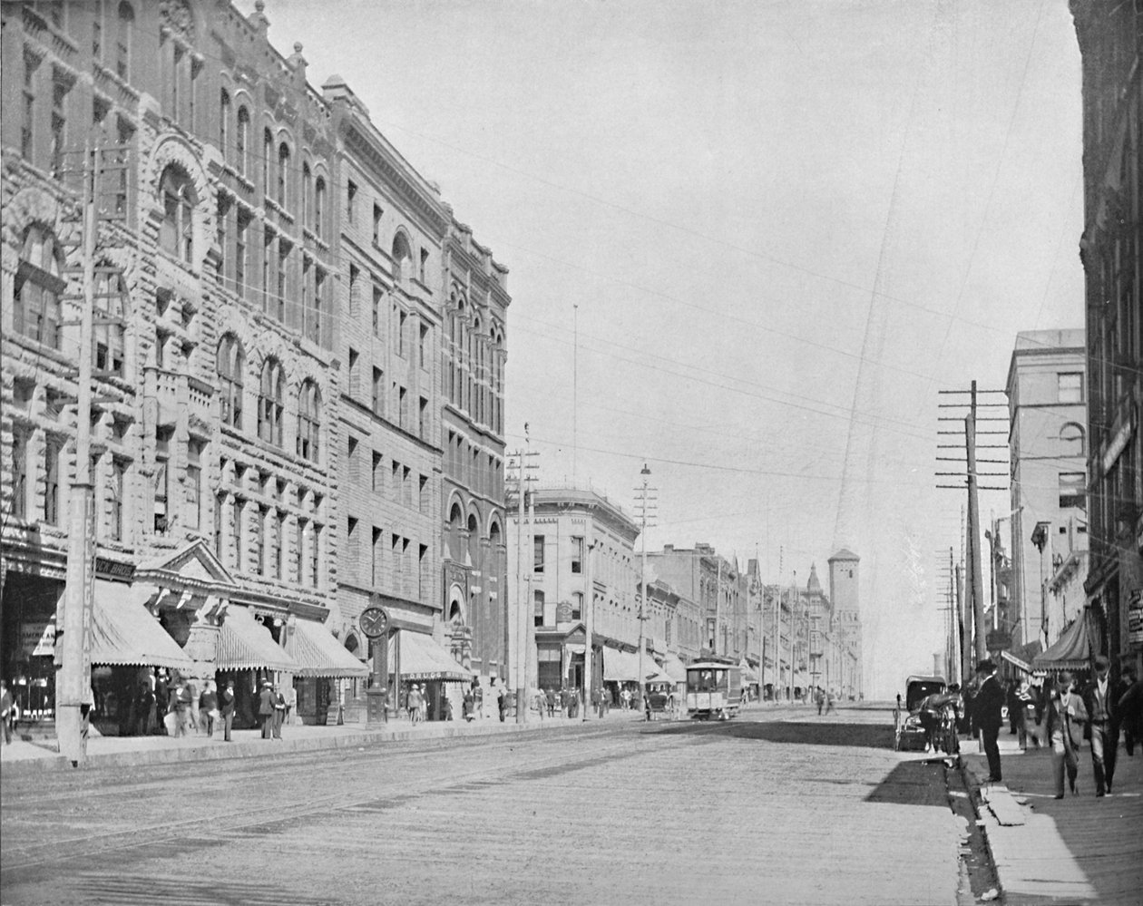 Pacific Avenue, Tacoma, Waszyngton, ok. 1897. autorstwa Unbekannt