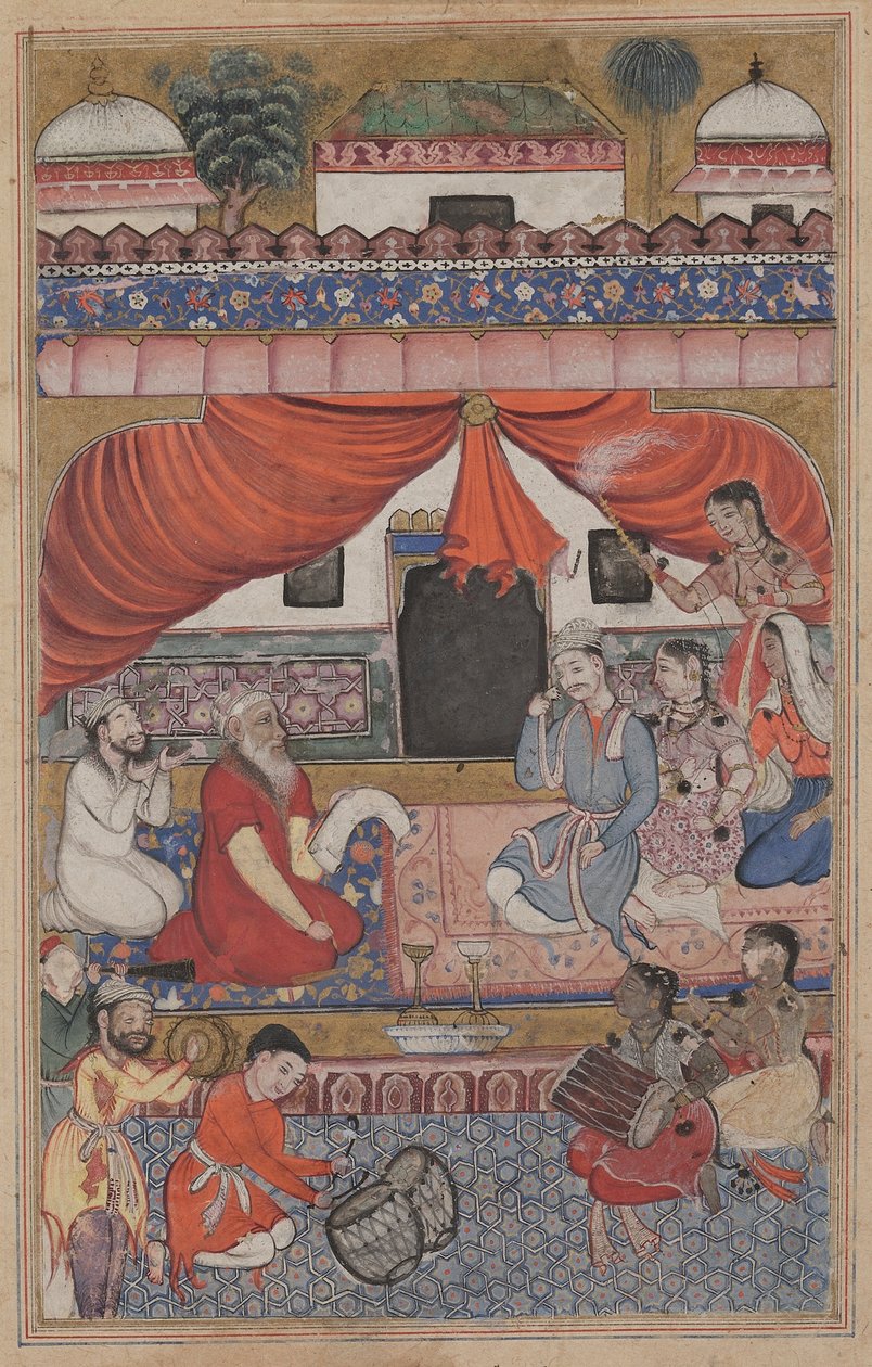 Strona z Opowieści papugi Tuti-nama: Trzydziesta trzecia noc: Przygotowania do ślubu..., c. 156 autorstwa Unbekannt