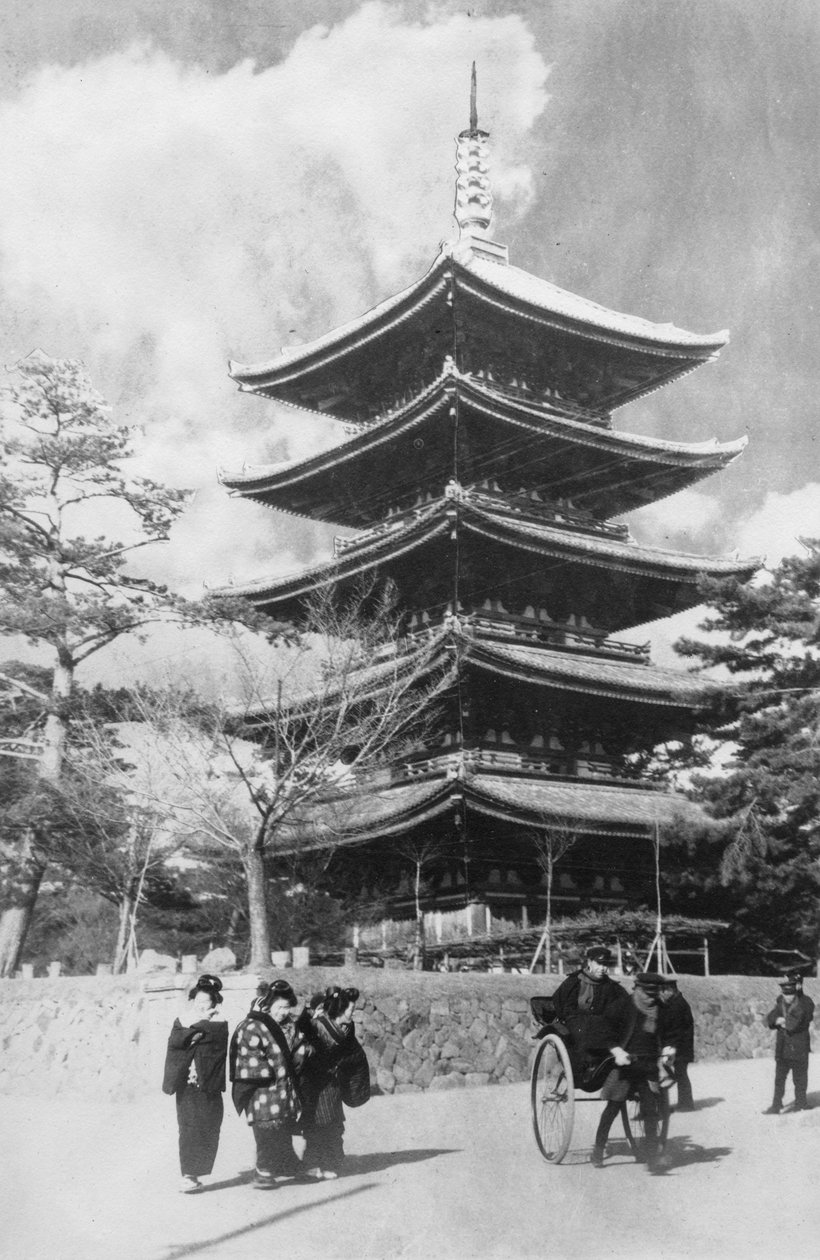 Pagoda, Nara, Japonia, koniec XIX lub początek XX wieku autorstwa Unbekannt