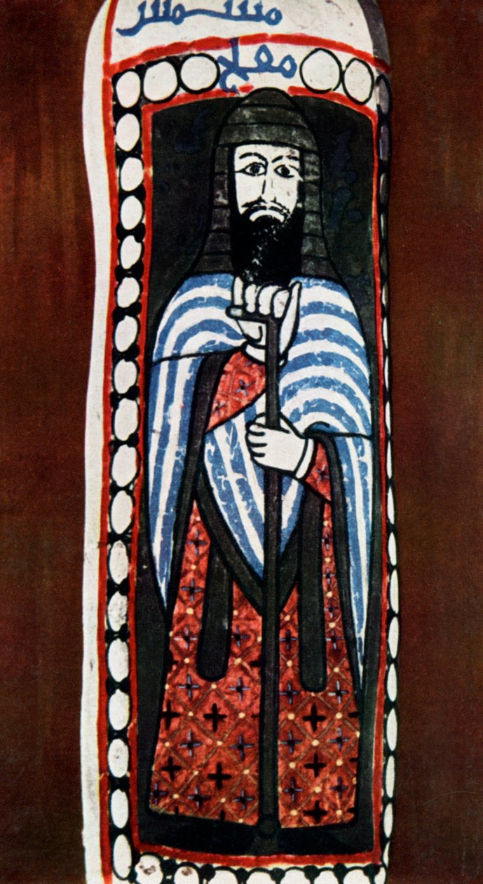 Malowana figura chrześcijańskiego księdza w Jausaq, Samarra, Irak, 1930 autorstwa Unbekannt