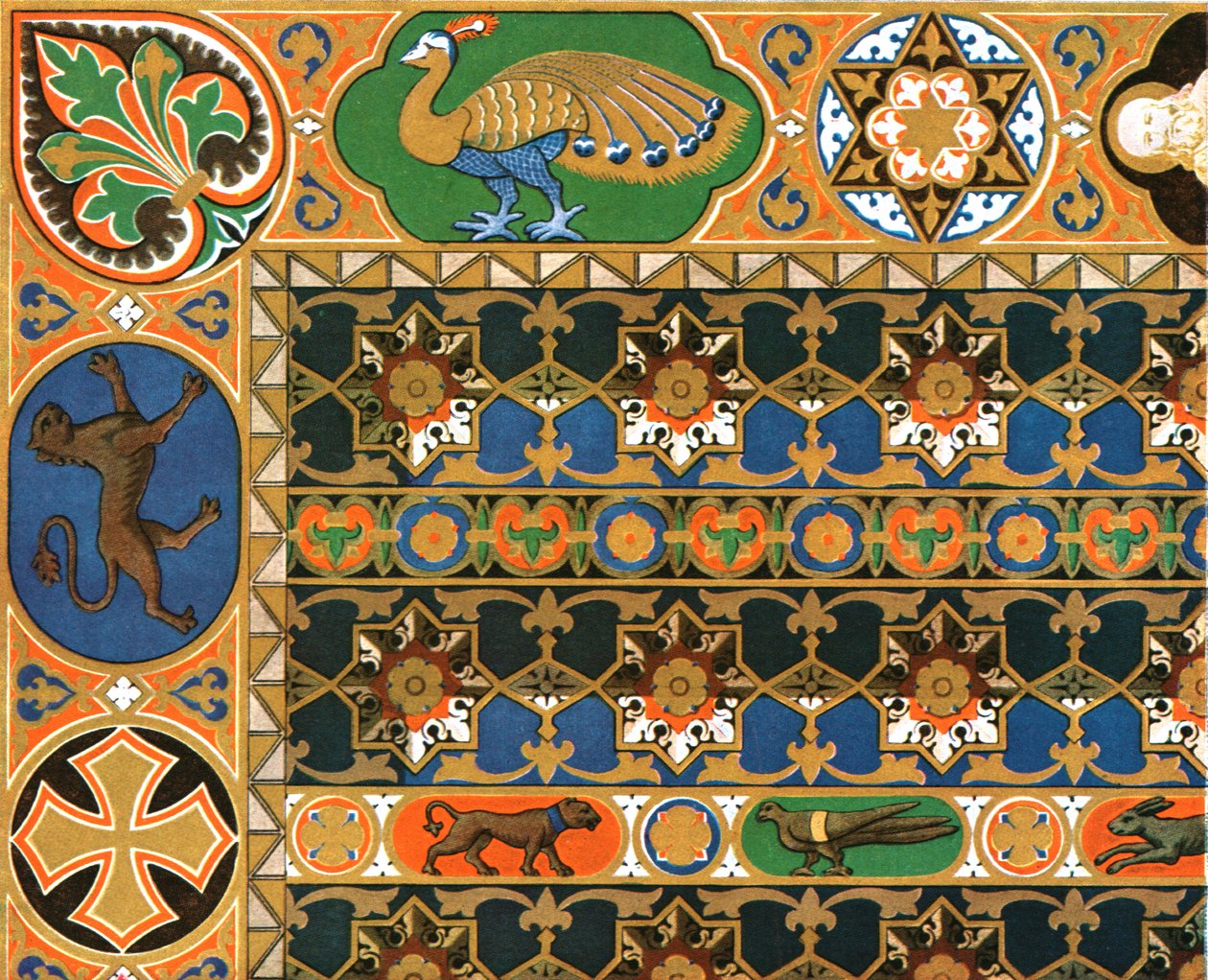 Malowany drewniany sufit w katedrze w Mesynie, Sycylia, Włochy, 1928. autorstwa Unbekannt