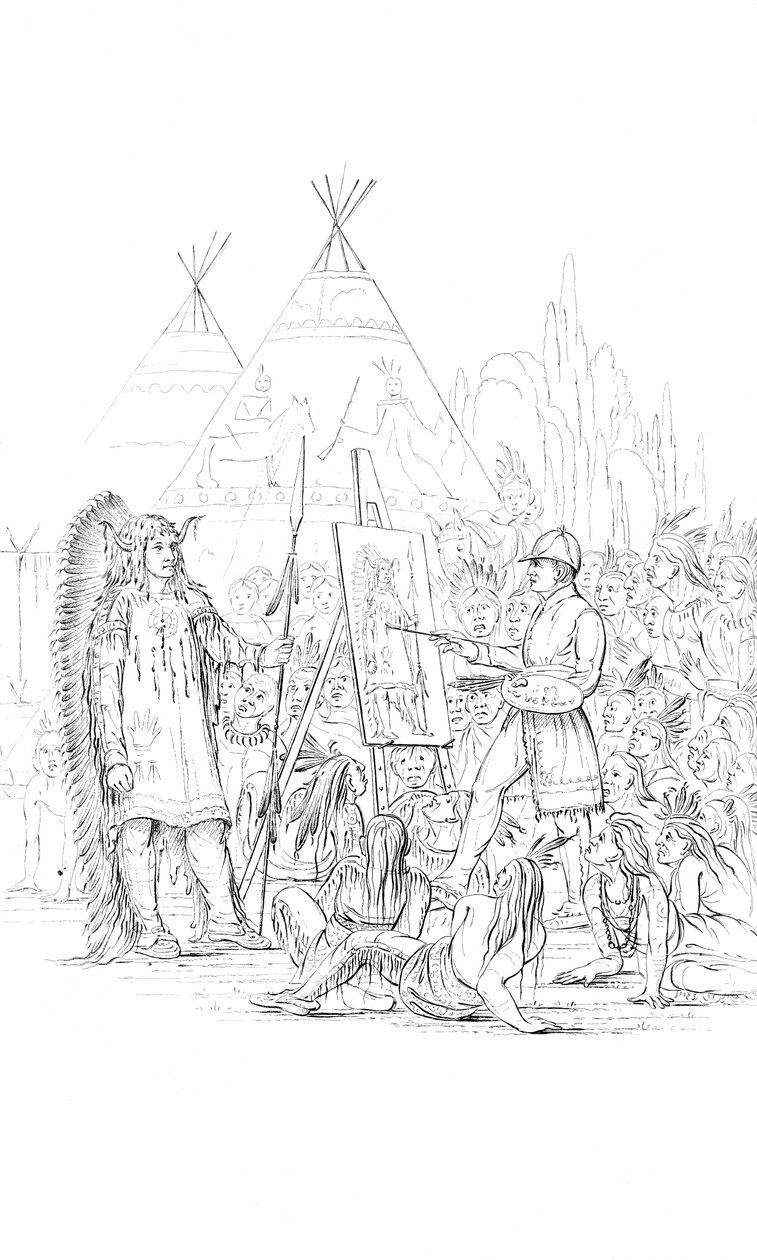 Malowanie portretu Indianina, 1841 autorstwa Unbekannt