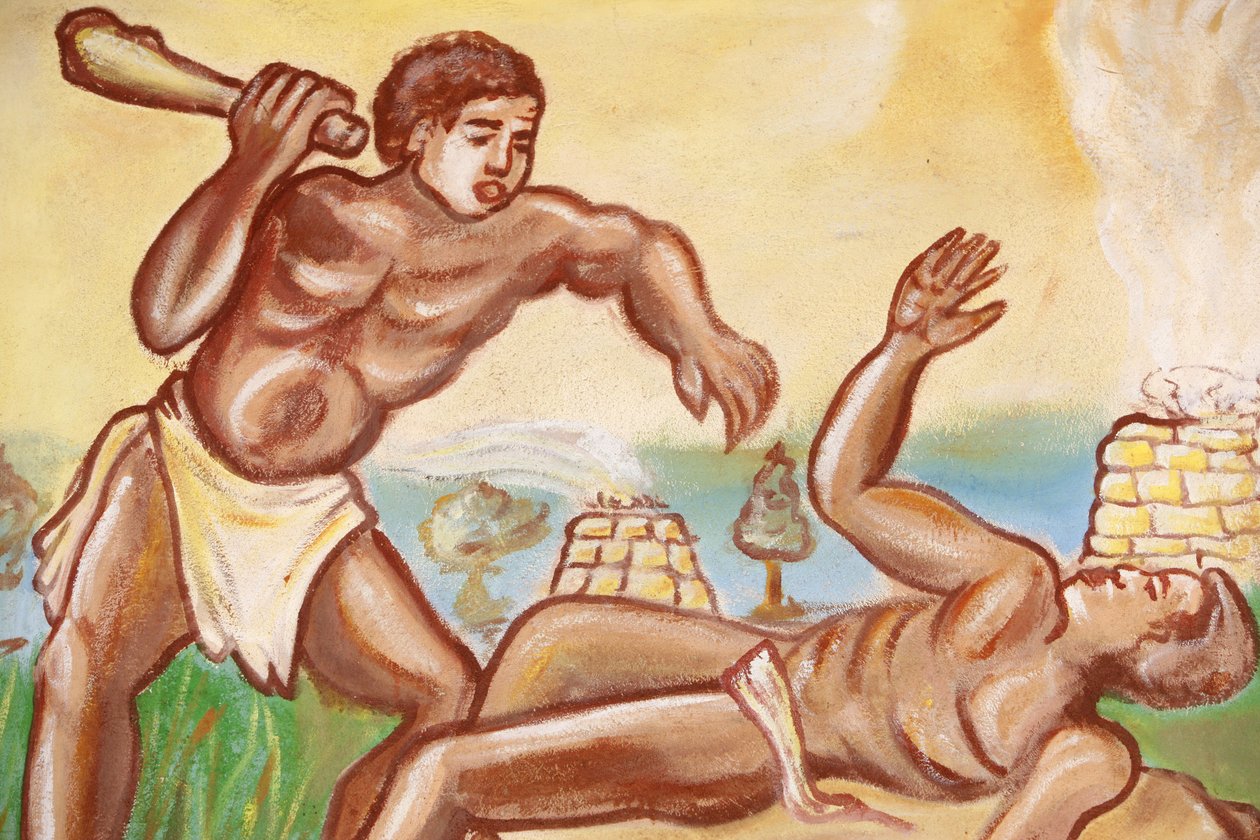 Obraz w kościele Matki Bożej z Togo: Kain i Abel, Togoville, Togo autorstwa Unbekannt