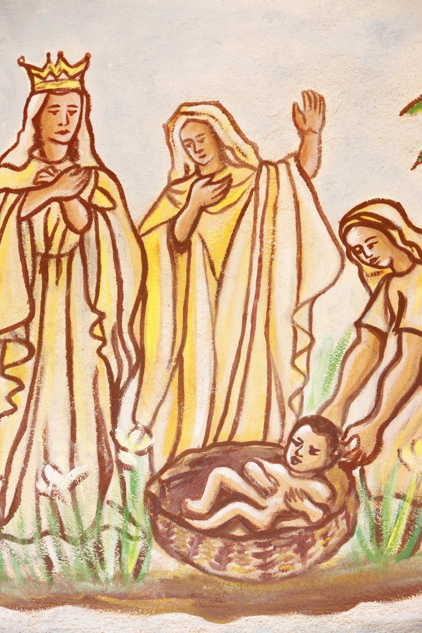 Obraz w kościele Matki Bożej z Togo: Mojżesz zbawiony, Togoville, Togo autorstwa Unbekannt