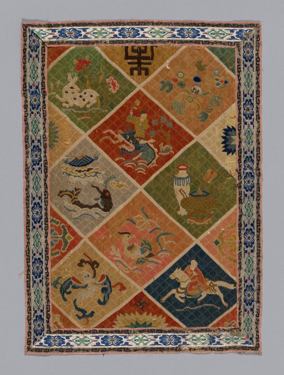 Tkanina panelowa, Chiny, dynastia Qing 1644-1911, 18751900. autorstwa Unbekannt